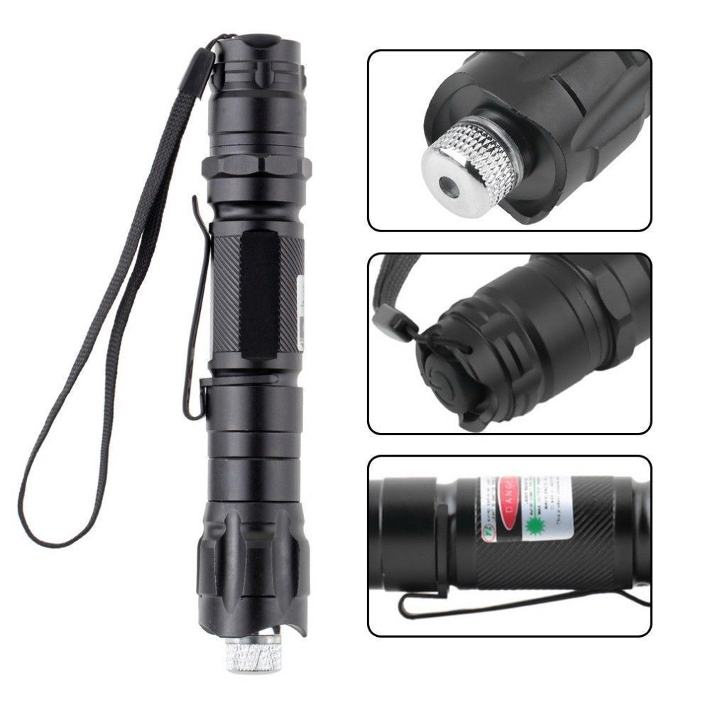 USB Rechargeable Green Laser Pointer Pen Visible Beam LED Flashlight Torch Lazer