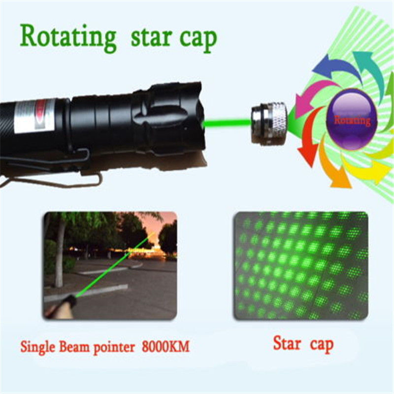 USB Rechargeable Green Laser Pointer Pen Visible Beam LED Flashlight Torch Lazer