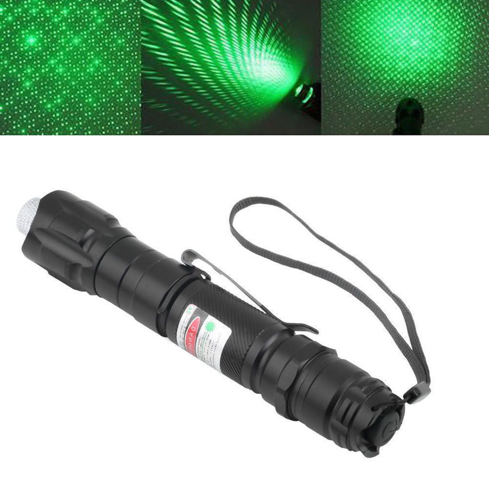 USB Rechargeable Green Laser Pointer Pen Visible Beam LED Flashlight Torch Lazer