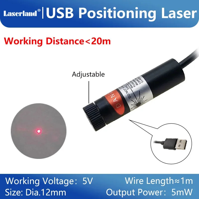 Laser Diode Module Red Dot Line Cross Projector for Alignment of Cloth Cutting Location