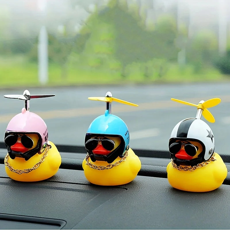 Cute Little Yellow Duck Helmet Breaking Wind Little Yellow Duck Laptop Sticker Riding Bicycle Computer Accessories Decoration