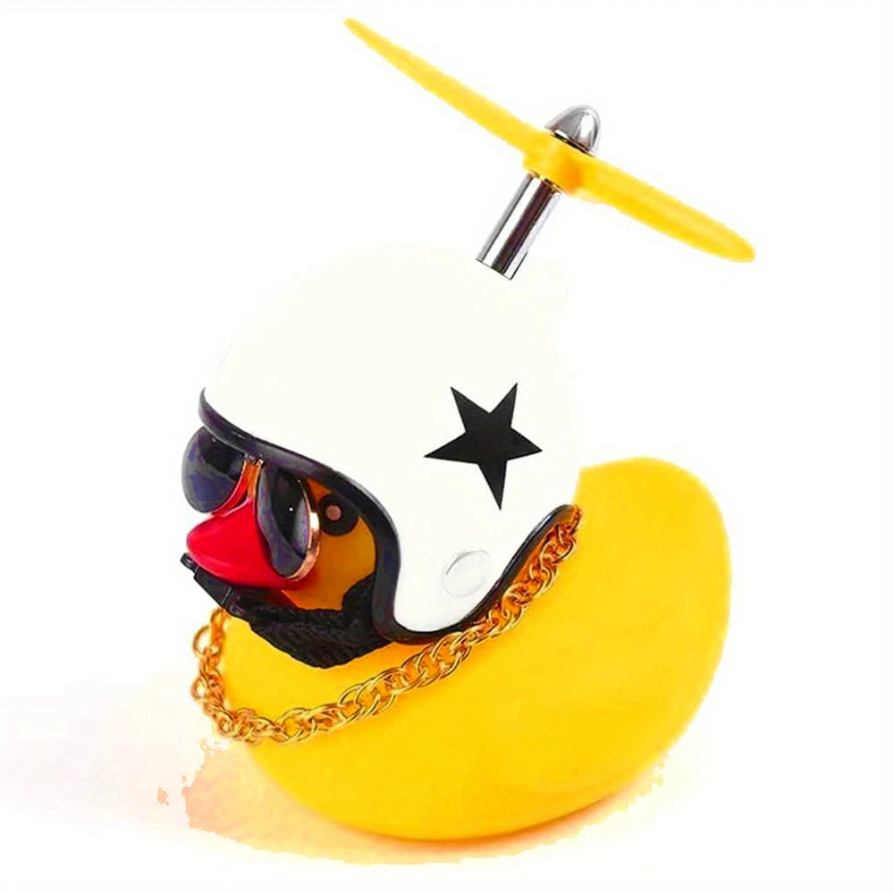 Cute Little Yellow Duck Helmet Breaking Wind Little Yellow Duck Laptop Sticker Riding Bicycle Computer Accessories Decoration