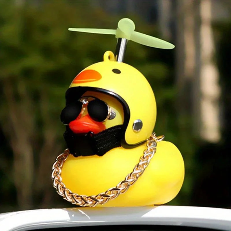 Cute Little Yellow Duck Helmet Breaking Wind Little Yellow Duck Laptop Sticker Riding Bicycle Computer Accessories Decoration