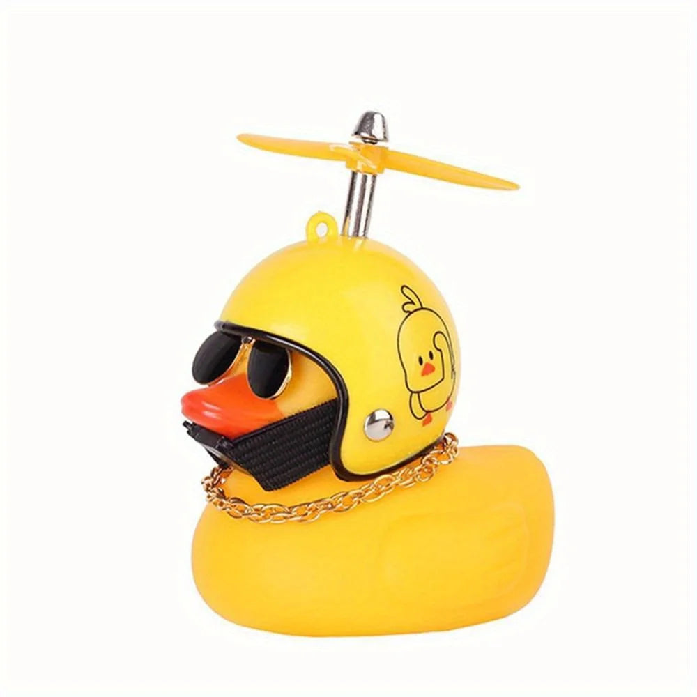Cute Little Yellow Duck Helmet Breaking Wind Little Yellow Duck Laptop Sticker Riding Bicycle Computer Accessories Decoration