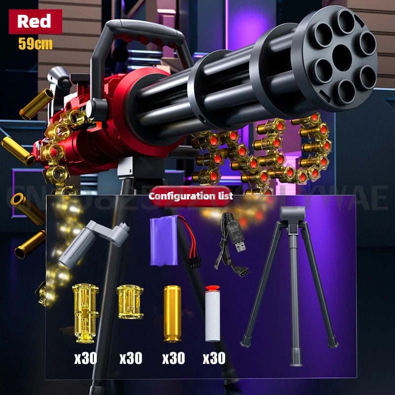 115cm Toy Gun Big Electric Fake Gun Soft Bullet Ejection EVA Gun DIY Self-Assembly Tactical Gatling Gun Toy Christmas Gift