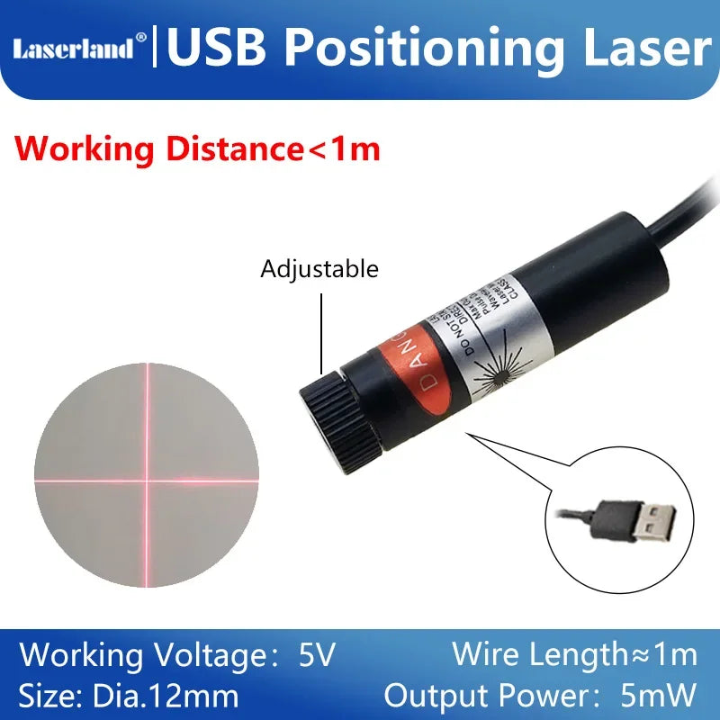 Laser Diode Module Red Dot Line Cross Projector for Alignment of Cloth Cutting Location