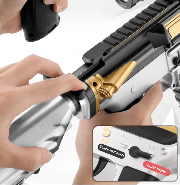 Burst M416 Fully Automatic Toy Gun Gel Bullet Hand-automatic Double Magazine Outdoor Parent-child Cs Interactive Game