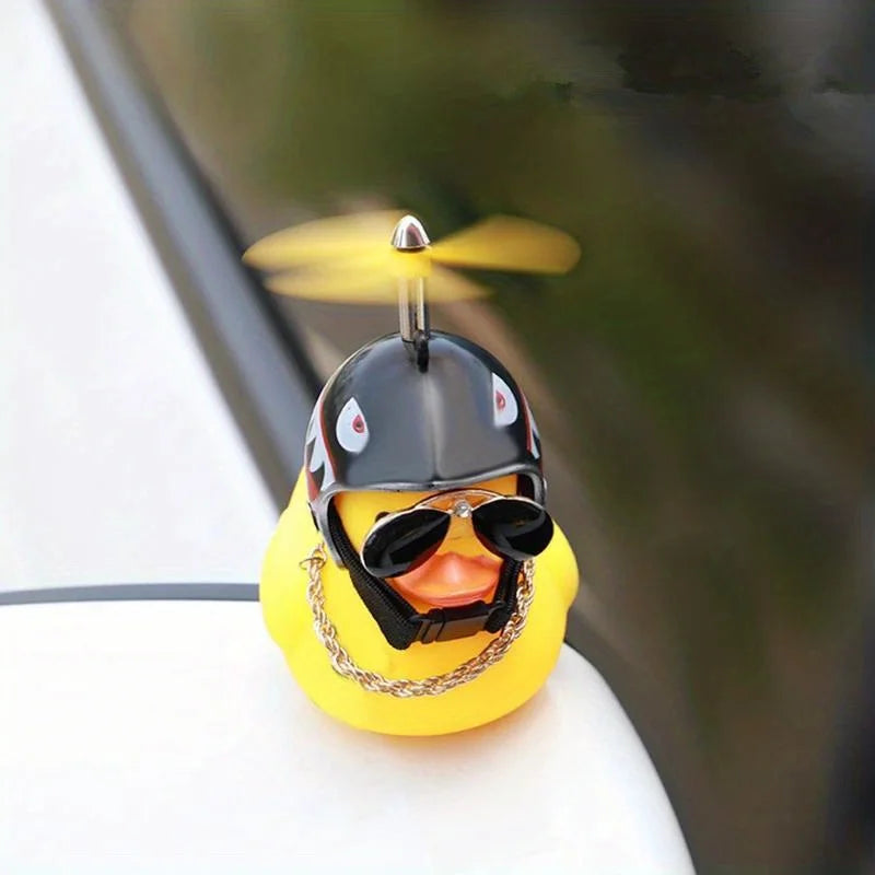 Cute Little Yellow Duck Helmet Breaking Wind Little Yellow Duck Laptop Sticker Riding Bicycle Computer Accessories Decoration