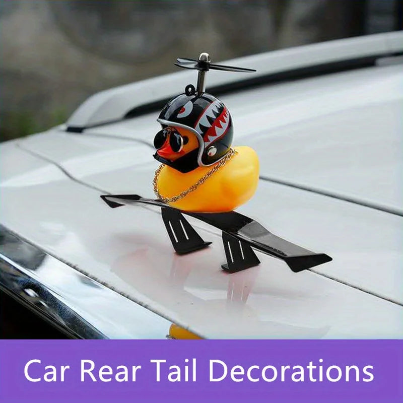 Cute Little Yellow Duck Helmet Breaking Wind Little Yellow Duck Laptop Sticker Riding Bicycle Computer Accessories Decoration