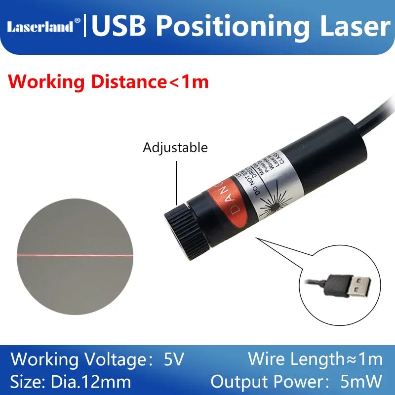 Laser Diode Module Red Dot Line Cross Projector for Alignment of Cloth Cutting Location