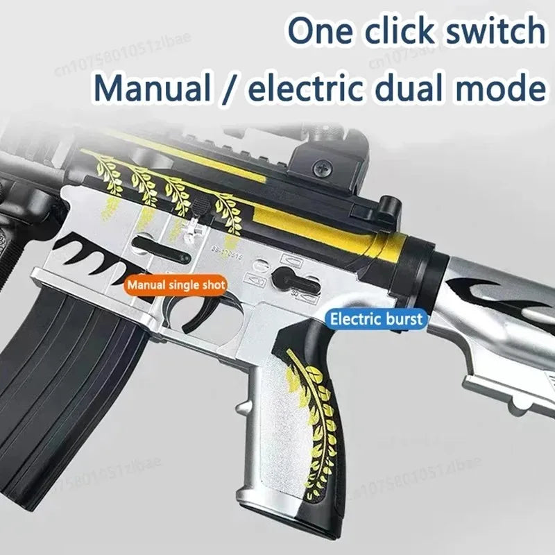 Burst M416 Fully Automatic Toy Gun Gel Bullet Hand-automatic Double Magazine Outdoor Parent-child Cs Interactive Game