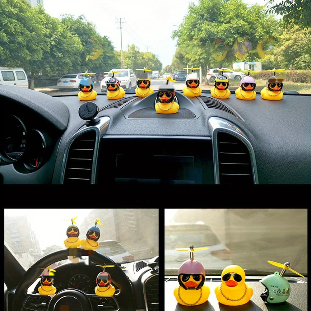 Cute Little Yellow Duck Helmet Breaking Wind Little Yellow Duck Laptop Sticker Riding Bicycle Computer Accessories Decoration