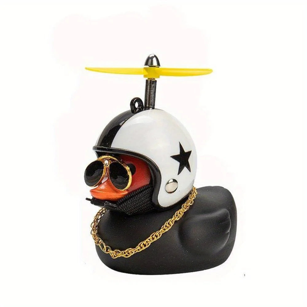Cute Little Yellow Duck Helmet Breaking Wind Little Yellow Duck Laptop Sticker Riding Bicycle Computer Accessories Decoration