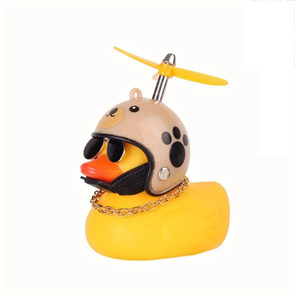 Cute Little Yellow Duck Helmet Breaking Wind Little Yellow Duck Laptop Sticker Riding Bicycle Computer Accessories Decoration