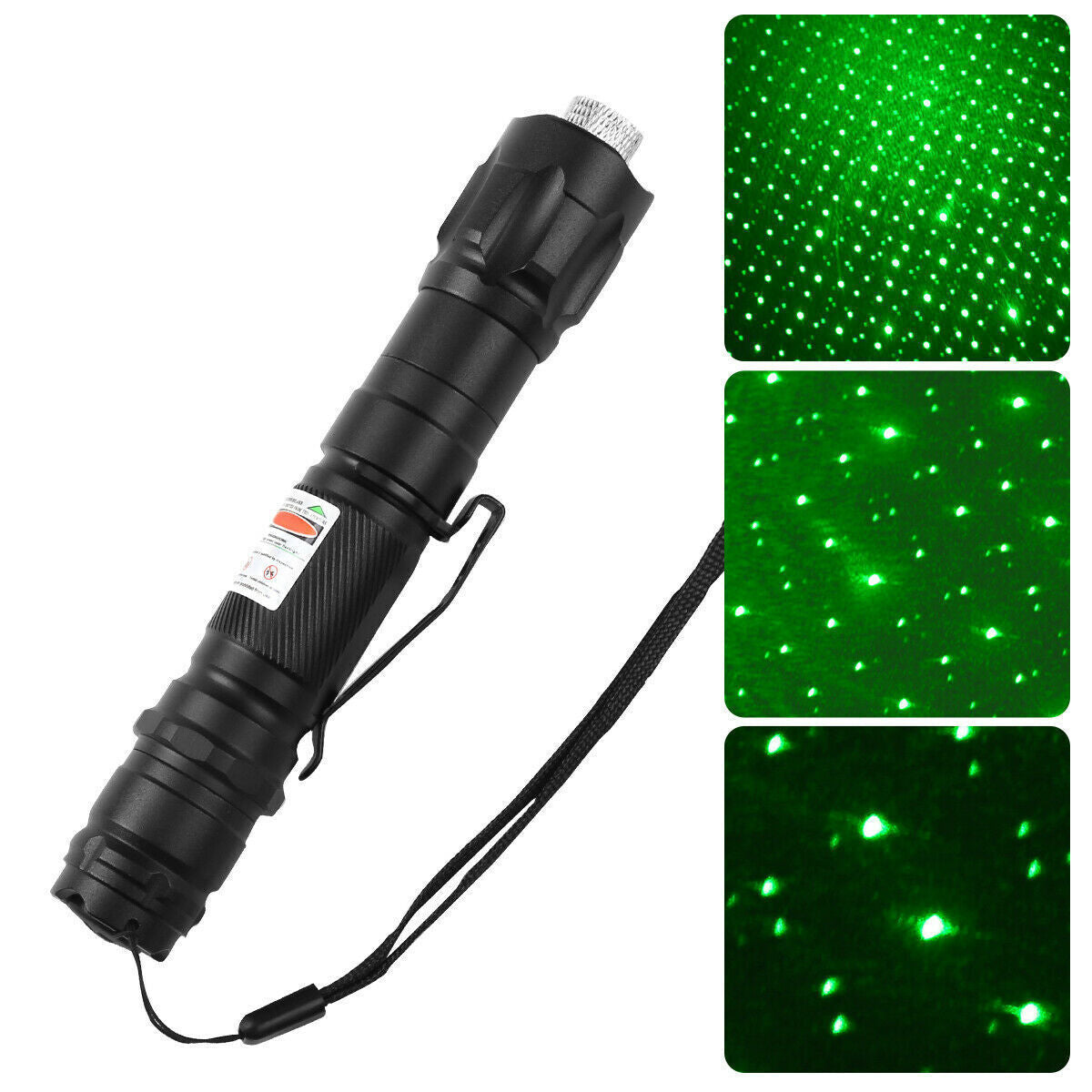 USB Rechargeable Green Laser Pointer Pen Visible Beam LED Flashlight Torch Lazer