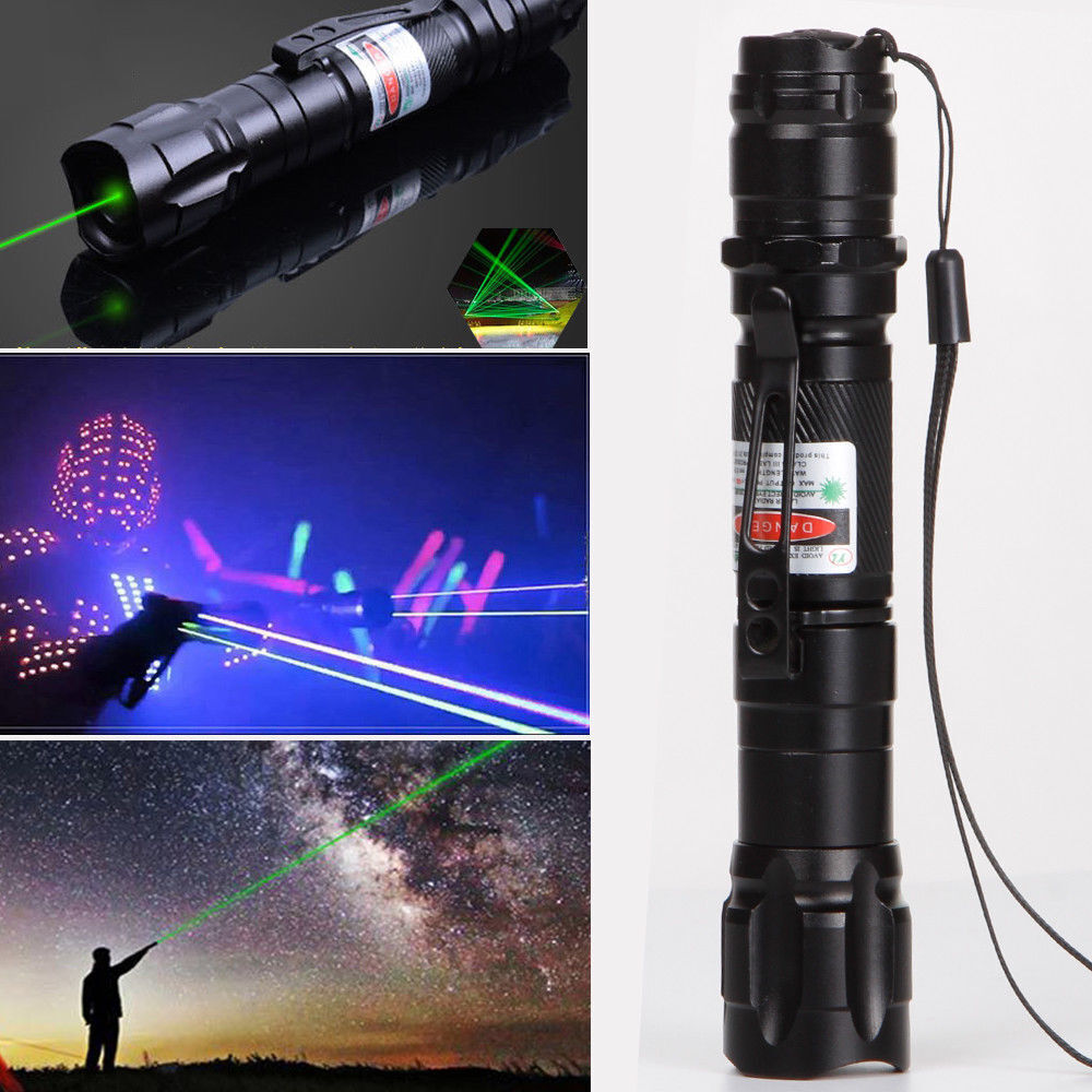 USB Rechargeable Green Laser Pointer Pen Visible Beam LED Flashlight Torch Lazer